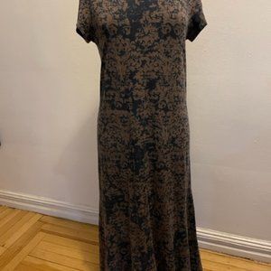 Stunning Peruvian Connection cap sleeve scoop neck fishtail maxi dress